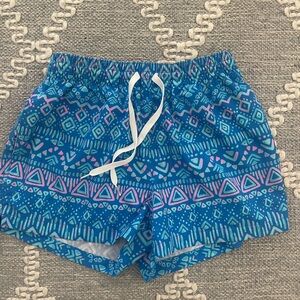 Chubbies Blue and Pink Swim Trunks Size Small and 4” inseam Vibrant Design